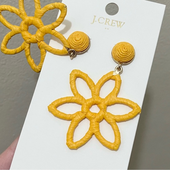 NWT J. Crew Wrapped Flower Statement Earrings, Floral Boho Hippie J.Crew Factory - Picture 7 of 13